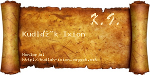 Kudlák Ixion névjegykártya